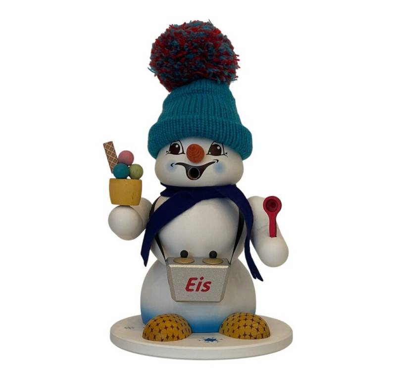 Schweda Räuchermännchen Kuhnert - Schneemann Räuchermann Weiß - Eisverkäufer - 20 cm von Schweda