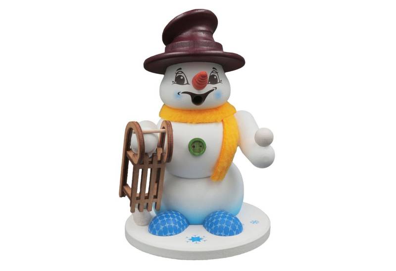 Schweda Räuchermännchen Scheemann Weiß Klein - Schlittenfahrer - Echt Erzgebirge von Schweda