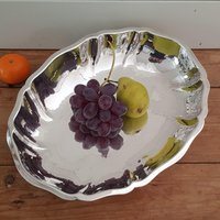 Große Versilberte Schale Mit Hammerschlagoptik von SchwedenSchaetze