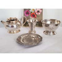 Set Von 4 Versilberten Dekostücken, Schweden von SchwedenSchaetze
