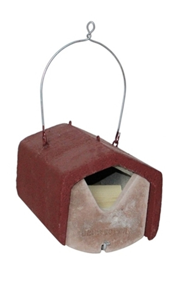 Halbhöhle 2HW - räubersichere Nisthöhle mit Brutraumeinsatz in rot Maße 20×20×30 cm Artenschutz von Schwegler