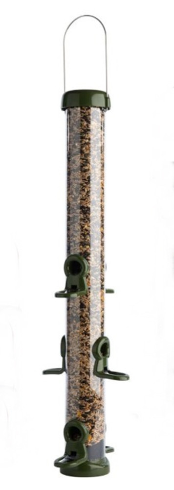 Naturschutzprodukt Futtersäule Ring-Pull Click maxi grün - Inhalt 1,5 L Höhe 71 cm (mit Bügel) von Schwegler
