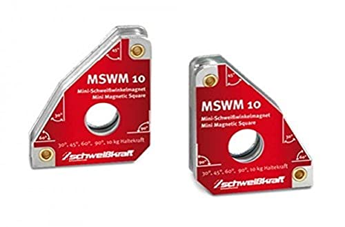 Schweißkraft Permanent Schweißwinkelmagnete MSWM (2 Stück, für Haltewinkel 30°, 45°, 60°, 90° / Haltekraft 10 kg/Maße 59x51x16 mm) 1790060 Schweißkraft Permanent Schweißwinkelmagnete MSWM (2 Stück, für Haltewinkel 30°, 45°, 60°, 90° / Haltekraft 10 kg/Maße 59x51x16 mm) 1790060 von Schweißkraft