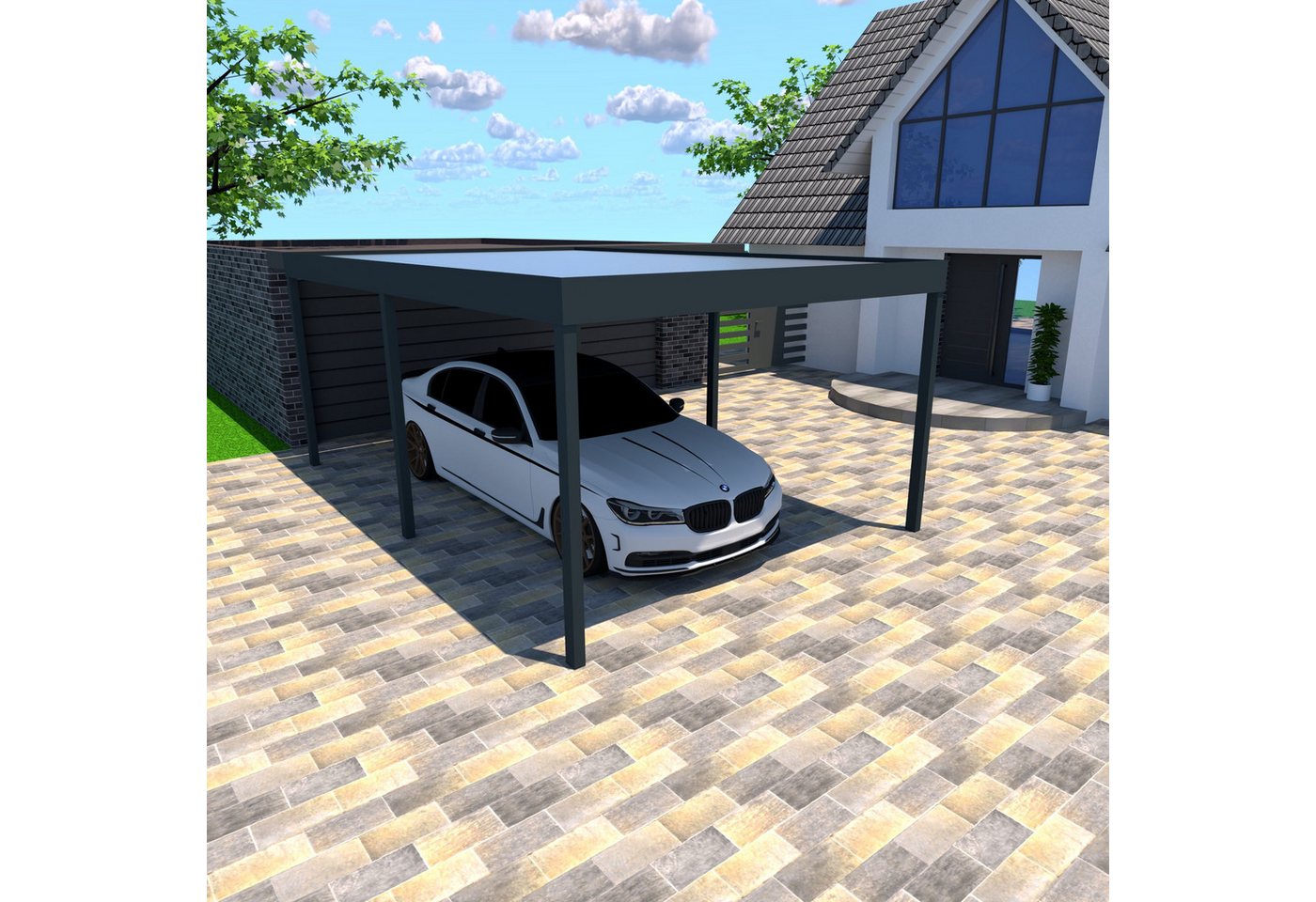 Schweng Einzelcarport C600, BxT: 350x500 cm von Schweng