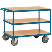 fetra® Schwerer Tisch- und Montagewagen, 3 Etagen à 600 x 1.000 mm, mit Zentralbremse von fetra®