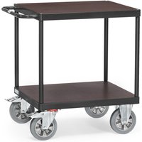 fetra® Schwerlast-Tischwagen, TK 1.200 kg, 2 Etagen à 700 x 700 mm, anthrazitgrau von fetra®