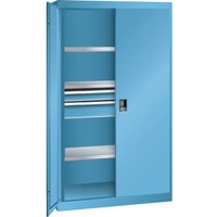 LISTA Schwerlastschrank 54x27E, (BxTxH) 1100x641x1950mm, 2 Schubladen, lichtblau, CODE Lock von Lista