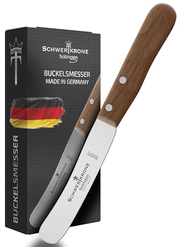 Schwertkrone Buckelsmesser Brotzeitmesser Frühstücksmesser aus Solingen Made in Germany Buche (1 Stück) von Schwertkrone