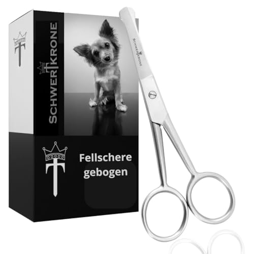 Schwertkrone Fellschere Pfotenschere Gebogen Hundehaar-Schere Haarschere (11,5 cm) von Schwertkrone