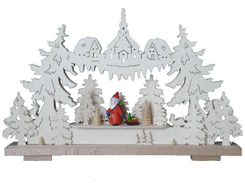 SchwibboLa 3-27 Erzgebirgischer Doppelt Beleuchteter Schwibbogen mit Zertifizierung 3-27, 50 x 30 cm von SchwibboLa