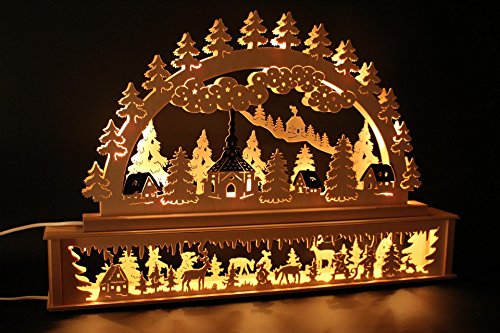 SchwibboLa 50 Verschiedene Original Erzgebirgischer Schwibbogen mit Erhöhung Lichterbogen XXL Verschieden Größen FREIE Auswahl (Motiv45: 72x45cm (BxH) von SchwibboLa