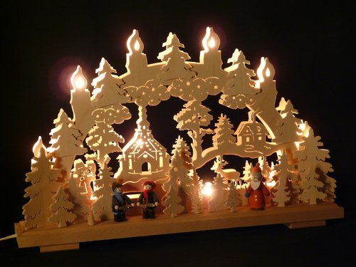 SchwibboLa Original Erzgebirgischer Marken Schwibbogen Lichterbogen 50 X 31 cm S50-2_165 von SchwibboLa