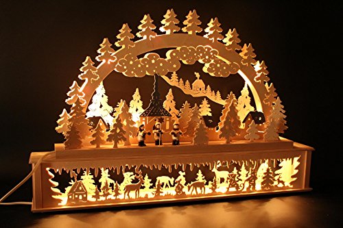 SchwibboLa Original Erzgebirgischer Schwibbogen mit Erhöhung Lichterbogen XXL Verschieden Größen FREIE Auswahl (Motiv10: 72x45cm (BxH)) von SchwibboLa