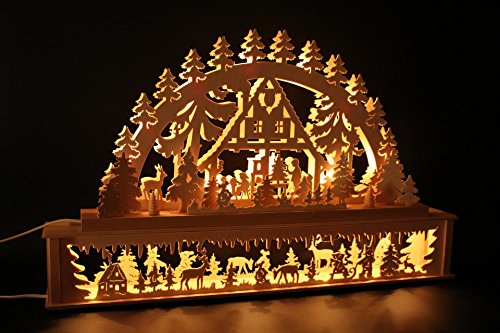 SchwibboLa Original Erzgebirgischer Schwibbogen mit Erhöhung Lichterbogen XXL Verschieden Größen FREIE Auswahl (Motiv19: 72x45cm (BxH)) von SchwibboLa