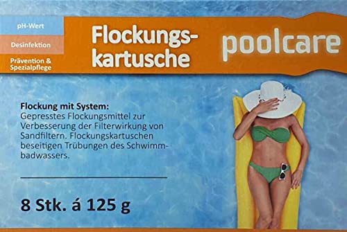 Chlorfreie 1kg (8St je 125g) Flockungskartusche Flockmittel-Tabs Flockungsmittel von Schwimmbadtechnik-nuernberg