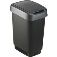 rothopro Abfalleimer TWIST, 10 l, schwarz/dunkelsilber von rothopro