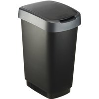 rothopro Abfalleimer TWIST, 25 l, schwarz/dunkelsilber von rothopro