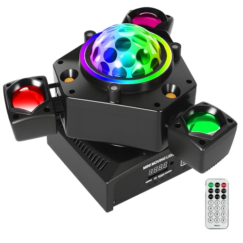 150W Moving Head Bühnenlicht Strahl LED RGBW DMX512 Bühnen Moving Head Licht, Soundaktivierter Lichteffekt Bühnenlicht Disco Licht mit Fernbedienung, Partylicht für DJ Bar Geburtstag Disco Hochzeit von SciFiVisi