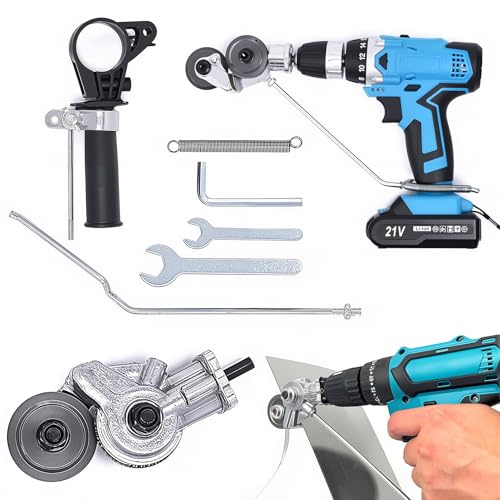 Blechschere Elektrisch, Blech Metal Nibbler, Blechknabber Aufsatz von Handbohrmaschine, Blechschere für Akkuschrauber, Tragbares Blechschneider zum Schneiden von Eisen, Aluminium, Stahl, Kupfer von SciFiVisi