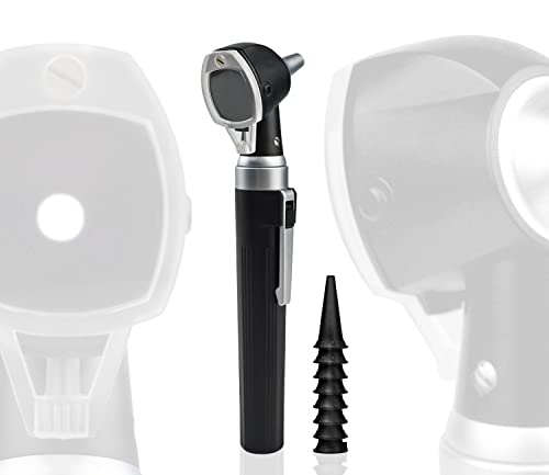 Scian Otoskop, Fiber Optic Ohr Scope Otoskop mit LED Licht, leichte tragbare Diagnose Ohr Care Checker Kit für Kinder, Erwachsene, Haustiere (Dunkelschwarz) von Scian
