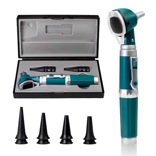 Scian Otoskop Ohr Scope mit Licht, Fiber Optic Otoskope mit Hartplastik Fall, Pocket Diagnostic Ear Infection Detector für Ärzte, Krankenschwestern, Kinder, Hunde, Home Use (Grün) von Scian