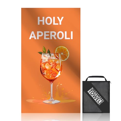 Holy Aperoli microfaser Badetuch groß 90x180cm mit Lagerbeutel, Aperol Strand Handtuch, Saugfähig Und Schnell Trocknende Beach Towel Strandmatte Für Aperol Geschenk, Den Strand, Gym, Travel von Scinzene