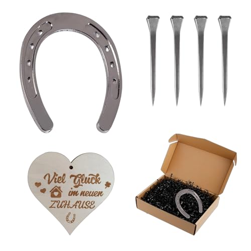 Hufeisen Glücksbringer Geschenk Set – Richtfest Geschenk mit Hufeisen, 4 Nägel & Herzschild Viel Glück im Neuen Zuhause Perfektes Einweihungsgeschenk fürs Neue Zuhause Hufeisen Glücksbringer Geschenk Set – Richtfest Geschenk mit Hufeisen, 4 Nägel & Herzschild Viel Glück im Neuen Zuhause Perfektes Einweihungsgeschenk fürs Neue Zuhause von Scinzene