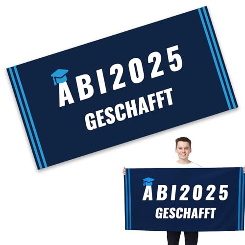 Scinzene Abitur 2025 Geschenke - Badetuch Abi 2025 Handtuch Geschenk Mikrofaser 80x160cm Tiefblau von Scinzene