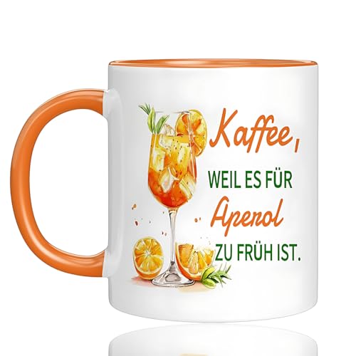 Scinzene Tasse mit Spruch - Kaffee Weil es Für Aperol Zu Früh Ist Geschenk, Lustiger Weinbecher mit Zitat Design für Frauen Kolleginnen Freundin Geburtstag Scinzene Tasse mit Spruch - Kaffee Weil es Für Aperol Zu Früh Ist Geschenk, Lustiger Weinbecher mit Zitat Design für Frauen Kolleginnen Freundin Geburtstag von Scinzene