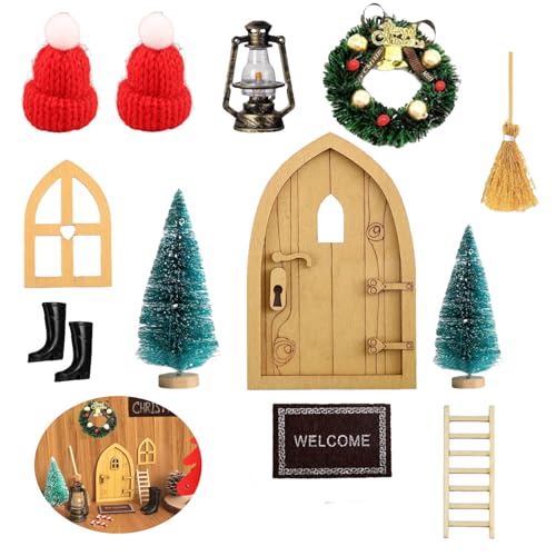 Scinzene 12 Pcs Wichteltür Set, Wichtel Zubehör, Wichtel, Wichtelset, Wichtel Set Weihnachten Komplett, Wichtel Zubehör Weihnachten, Wichtel Tür, Weihnachtswichtel Zubehör, Wichtel Starterset von Scinzene