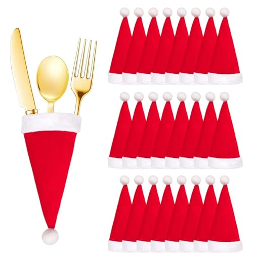 24 Stücke Mini Weihnachtsmützen, Besteckhalter Weihnachten, Kleine Weihnachtsmützen, Weihnachtsmützen, Mini Weihnachtsmütze, Mini Nikolausmütze, Weihnachtsmützen für Flaschen, Weihnachtsmütze Klein 24 Stücke Mini Weihnachtsmützen, Besteckhalter Weihnachten, Kleine Weihnachtsmützen, Weihnachtsmützen, Mini Weihnachtsmütze, Mini Nikolausmütze, Weihnachtsmützen für Flaschen, Weihnachtsmütze Klein von Scinzene