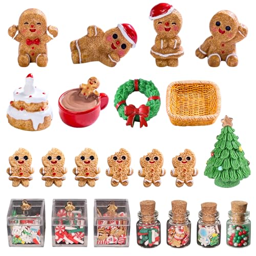Scinzene Wichtel Zubehör Weihnachten, 22 Stück Puppenhaus Zubehör mit Mini Lebkuchenmännern, Weihnachtswichtel Zubehör Set für Miniatur Szenen, Deko für Wichteltür und Weihnachtsdekoration Scinzene Wichtel Zubehör Weihnachten, 22 Stück Puppenhaus Zubehör mit Mini Lebkuchenmännern, Weihnachtswichtel Zubehör Set für Miniatur Szenen, Deko für Wichteltür und Weihnachtsdekoration von Scinzene