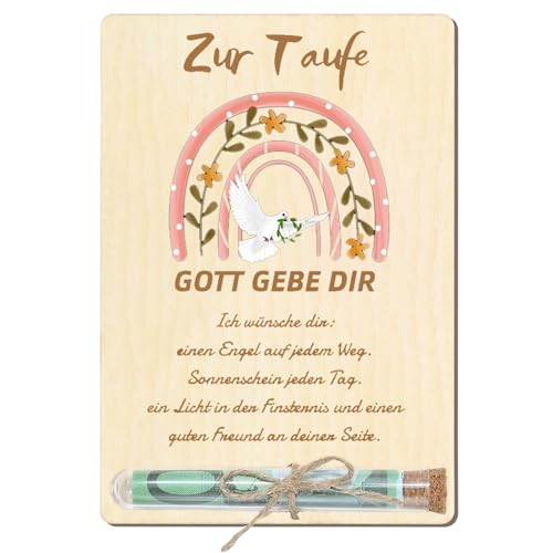 Scinzene Taufgeschenke für Mädchen - Komplettes Geldgeschenk Set mit Holzhalter, Reagenzglas, Briefpapier und Siegelwachs - Einzigartiges Geschenk zur Taufe von Scinzene
