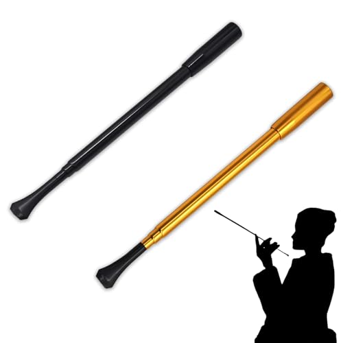 2 Stück Zigarettenspitze, Zigarettenhalter Damen, Zigarettenspitze Damen, Zigarettenspitze Slim, Zigarettenverlängerung Damen, Für Karneval, Party-Dekoration, Cosplay-Requisiten(Schwarz, Golden) 2 Stück Zigarettenspitze, Zigarettenhalter Damen, Zigarettenspitze Damen, Zigarettenspitze Slim, Zigarettenverlängerung Damen, Für Karneval, Party-Dekoration, Cosplay-Requisiten(Schwarz, Golden) von Scinzene