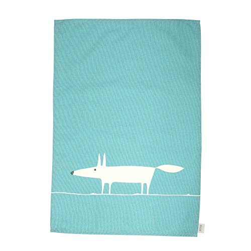 Scion Mr. Fox Teal Tea Towels (Pack of 2) von Dexam