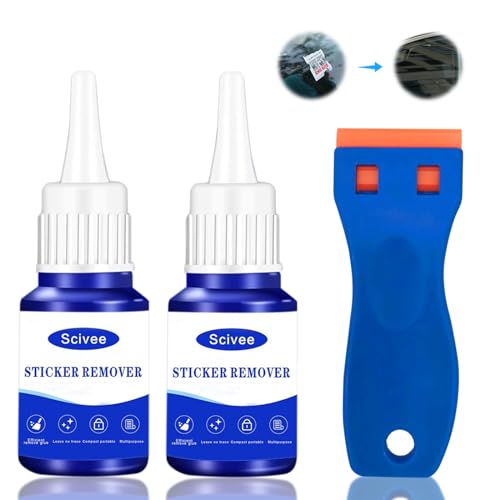 Etiketten Entferner,Kleber Entferner,klebereste Entferner,Aufkleber Entferner,Sticky Residue Remover,Etikettenentferner,Entfernt Hartnäckige Etiketten und Kleberreste,Mit Einem Mehrzweckschaber von Scivee