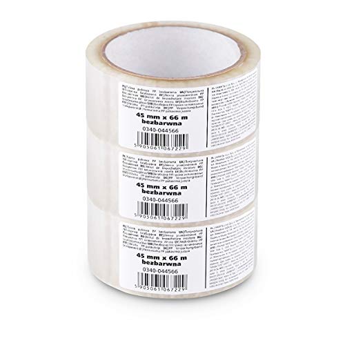 SCLEY 3 Stück Paketband, Klebeband Breite 45mm, Länge 66m, Packband PP, Transparent Paketklebeband, Verpackungsband für Umzug, Renovierung, Sanierung, A0340-040366 von Scley