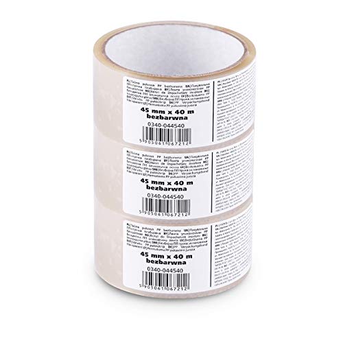 Scley 3 Stück Paketband, Klebeband Breite 45mm, Länge 40m, Packband PP, Transparent Paketklebeband, Verpackungsband für Umzug, Renovierung, Sanierung, A0340-040340 von Scley