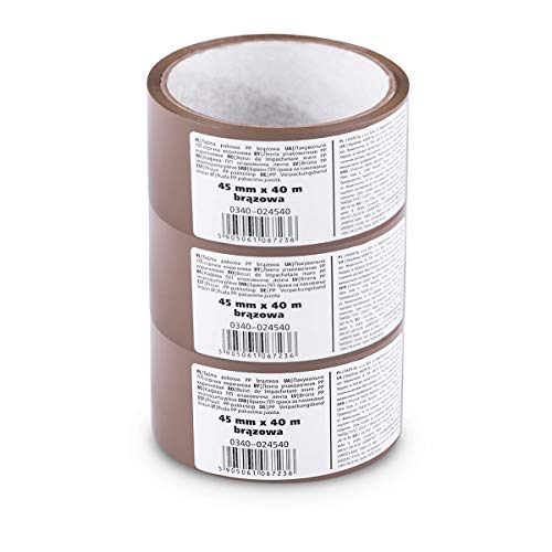 SCLEY 3 Stück Paketband, Klebeband Breite 45mm, Länge 40m, Packband PP, Braun Paketklebeband, Verpackungsband für Umzug, Renovierung, Sanierung, A0340-020340 von Scley