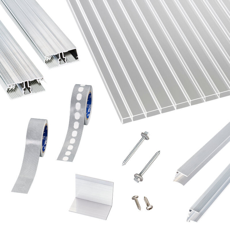 Acryl Doppelstegplatten | Terrassendach-Set | einfachem Alu Verlegeprofil | 16 mm | glasklar Acryl Doppelstegplatten | Terrassendach-Set | einfachem Alu Verlegeprofil | 16 mm | glasklar von Scobalit