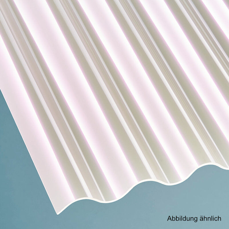 Acryl Lichtplatte | Sunstop Effekt | Wellplatte | 76/18 | ca. 3 mm | Breite 1045 mm | opal-weiß Acryl Lichtplatte | Sunstop Effekt | Wellplatte | 76/18 | ca. 3 mm | Breite 1045 mm | opal-weiß von Scobalit
