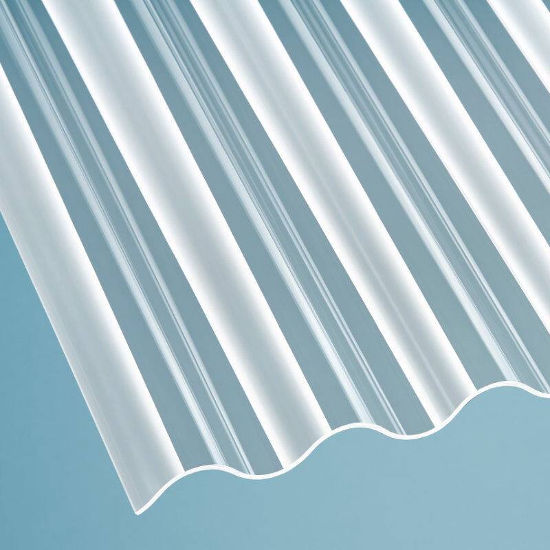Acryl Lichtplatte | Wellplatte | 76/18 | 2,8-3 mm | Breite 1045 mm | glatt | glasklar von Scobalit