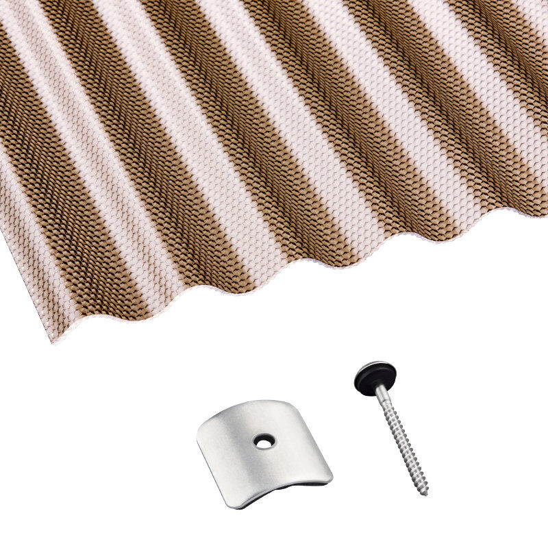 Acryl | Terrassendach-Set | Sinusplatte | 76/18 | 3 mm | Wabenstruktur | bronze Acryl | Terrassendach-Set | Sinusplatte | 76/18 | 3 mm | Wabenstruktur | bronze von Scobalit