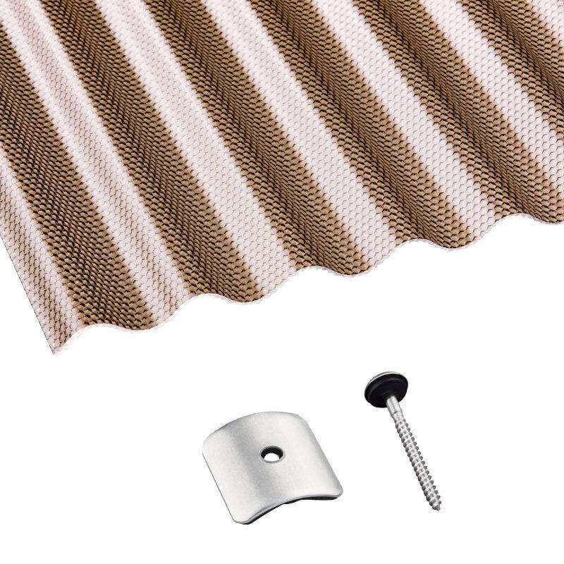 Acryl | Terrassendach-Set | Sinusplatte | 76/18 | 3 mm | Wabenstruktur | bronze von Scobalit