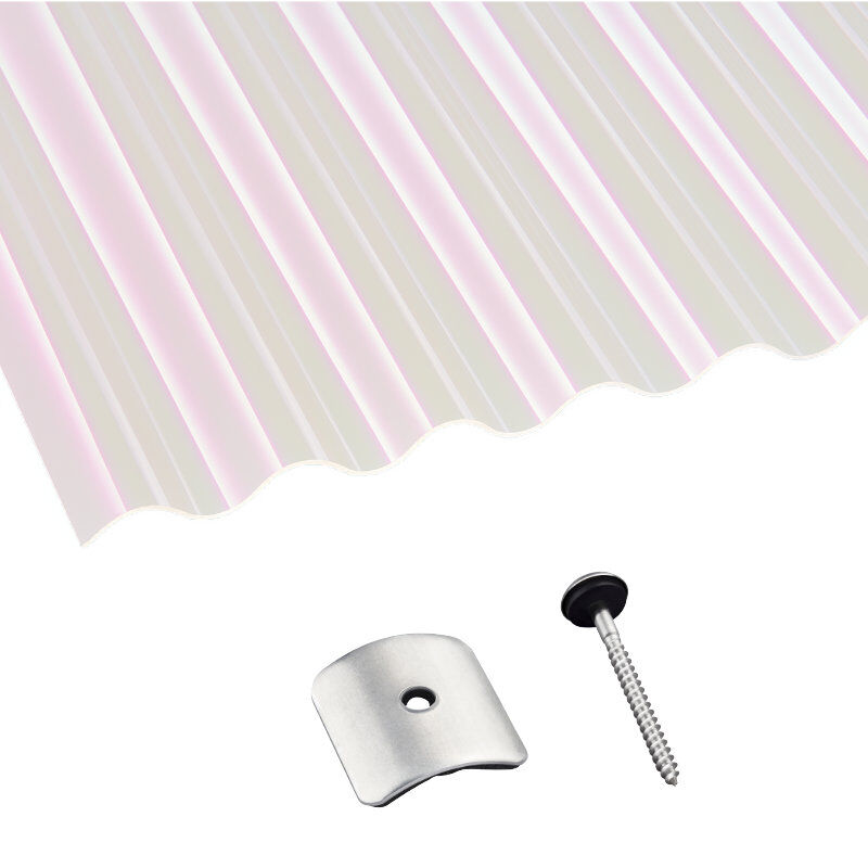 Acryl | Terrassendach-Set | Sinusplatte | 76/18 | 3 mm | opal-weiß Acryl | Terrassendach-Set | Sinusplatte | 76/18 | 3 mm | opal-weiß von Scobalit