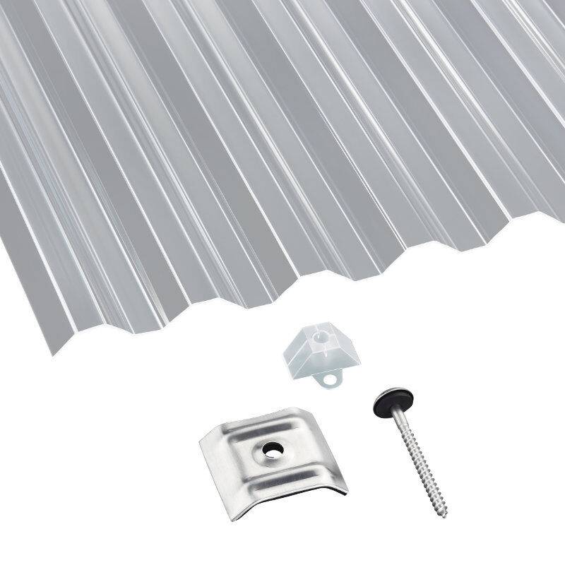 Acryl | Terrassendach-Set | Spundwand | 76/18 | 1,5 mm | glatt | klar von Scobalit