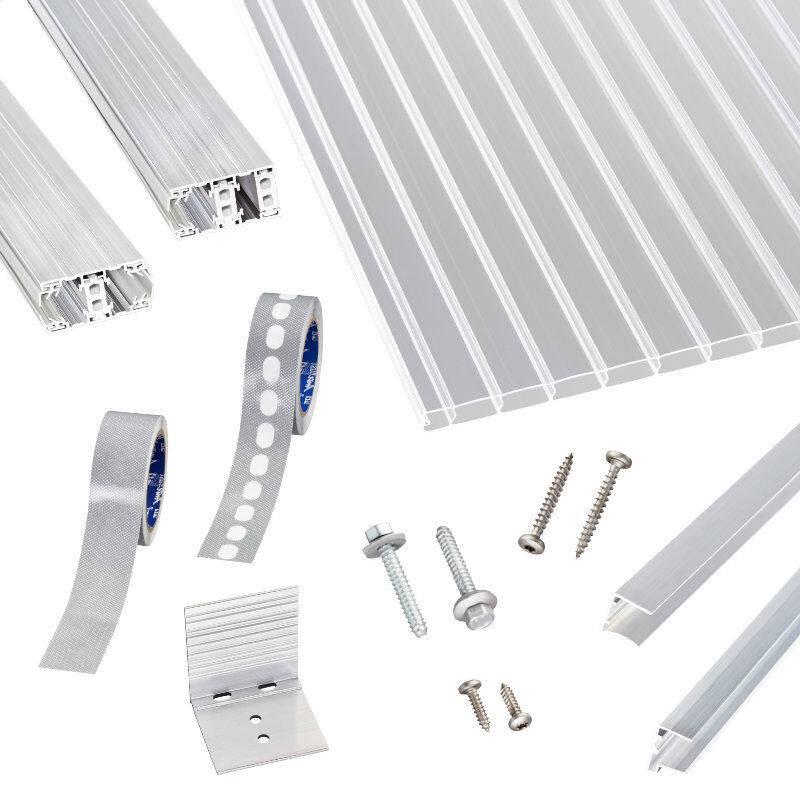 Polycarbonat Doppelstegplatten | Terrassendach-Set | Thermo Alu Verlegeprofil | 16 mm | glasklar von Scobalit
