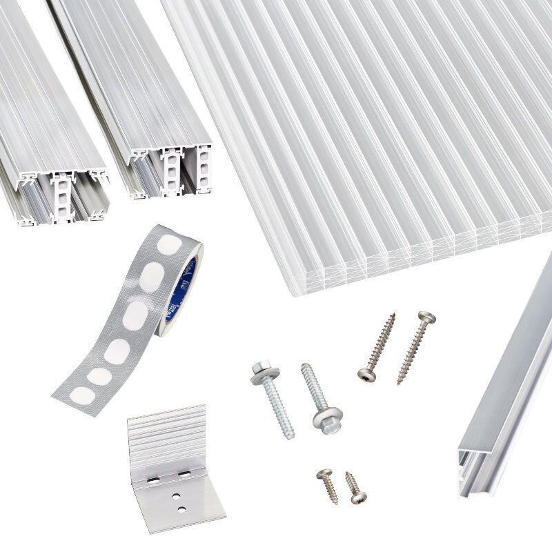 Polycarbonat Stegplatten | Terrassendach-Set | Thermo Alu Verlegeprofil | 25 mm | opal-weiß Polycarbonat Stegplatten | Terrassendach-Set | Thermo Alu Verlegeprofil | 25 mm | opal-weiß von Scobalit