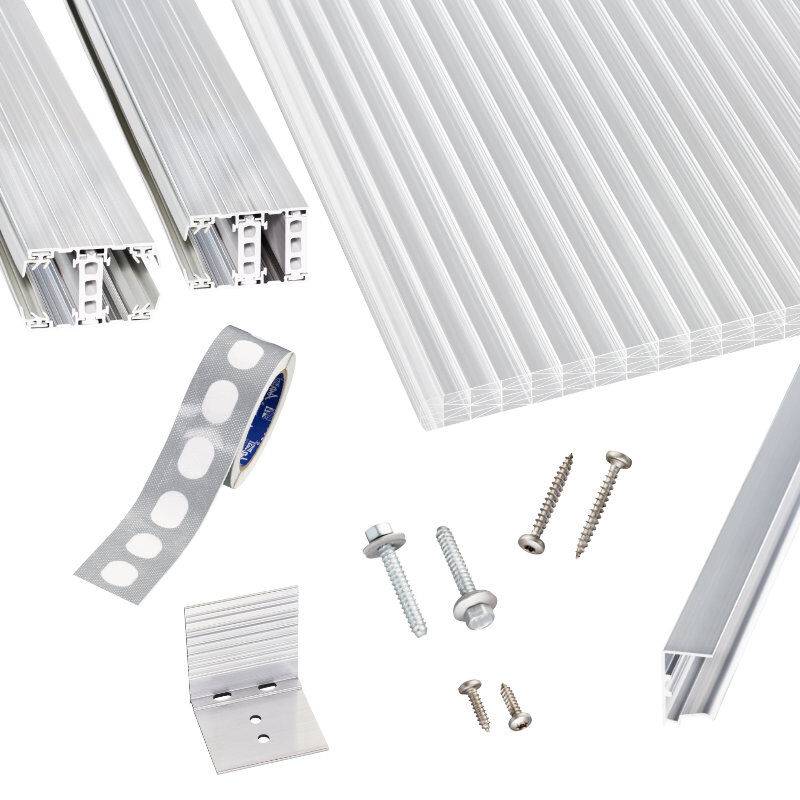 Polycarbonat Stegplatten | Terrassendach-Set | Thermo Alu Verlegeprofil | 25 mm | opal-weiß von Scobalit