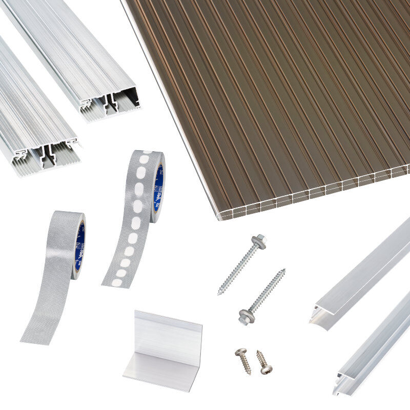 Polycarbonat Stegplatten | Terrassendach-Set | einfachem Alu Verlegeprofil | 16 mm | bronze Polycarbonat Stegplatten | Terrassendach-Set | einfachem Alu Verlegeprofil | 16 mm | bronze von Scobalit